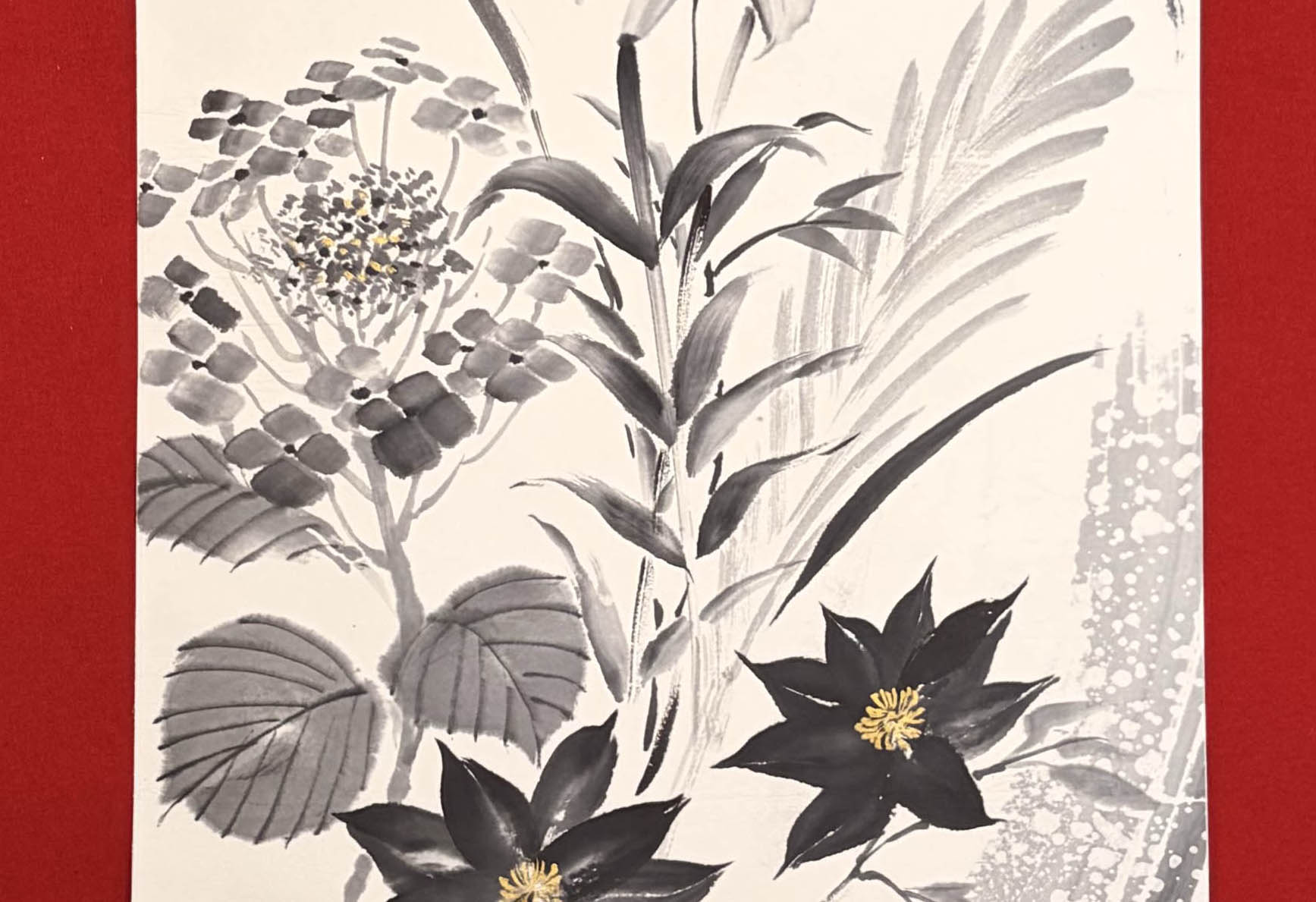 紫陽花の描き方【水墨画】没骨法でにじみを活かした初夏の花を描く